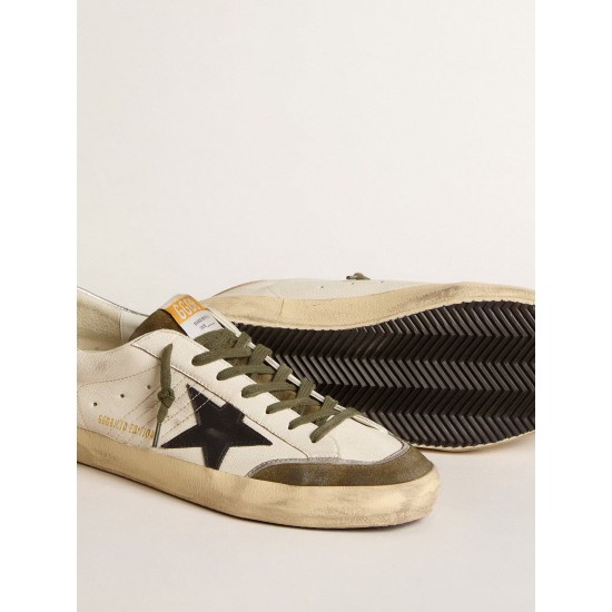 Men's Super-Star LTD in nappa leather with black leather star and silver heel tab