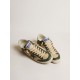 Men's Super-Star LTD in cream mesh and green nappa with nappa star