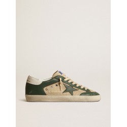 Men's Super-Star LTD in cream mesh and green nappa with nappa star