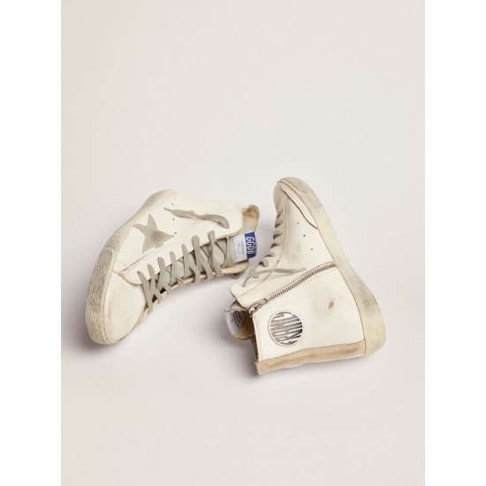 Men's Francy in leather with silver suede star