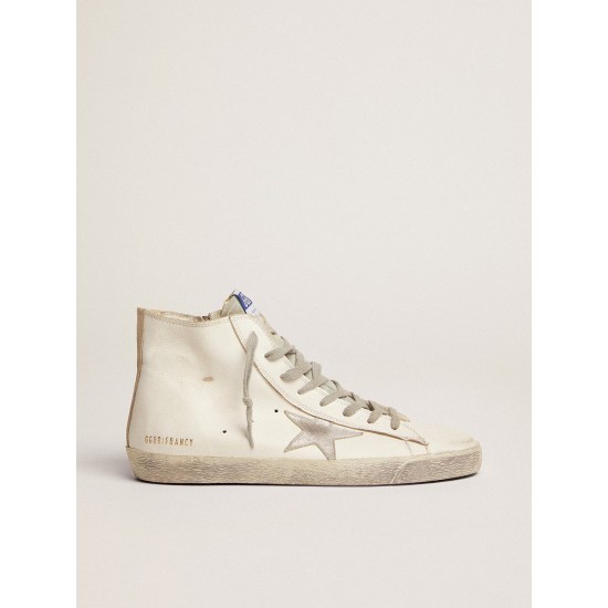 Men's Francy in leather with silver suede star