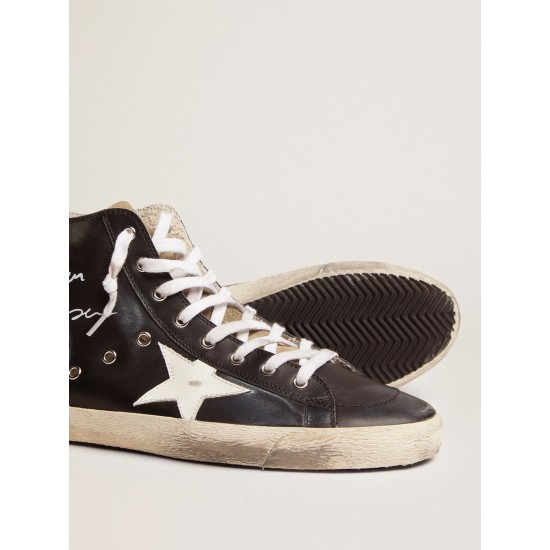 Men's Francy with black leather upper and white leather star
