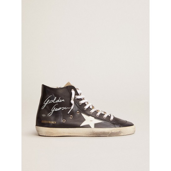 Men's Francy with black leather upper and white leather star