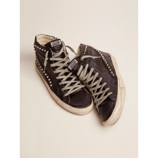 Men's Slide black with studs