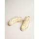 Men's Slide LTD in milk-white nappa with white leather star and flash