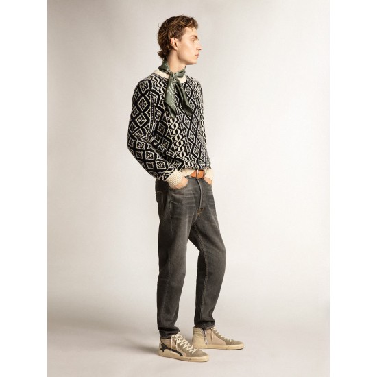 Slide in beige mesh and nylon with blue leather star and flash