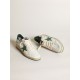Men's Ball Star in white nappa leather with green leather star and heel tab