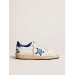 Men's Ball Star in white nappa with blue star and heel tab