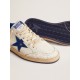 Men's Ball Star in white nappa with blue star and heel tab
