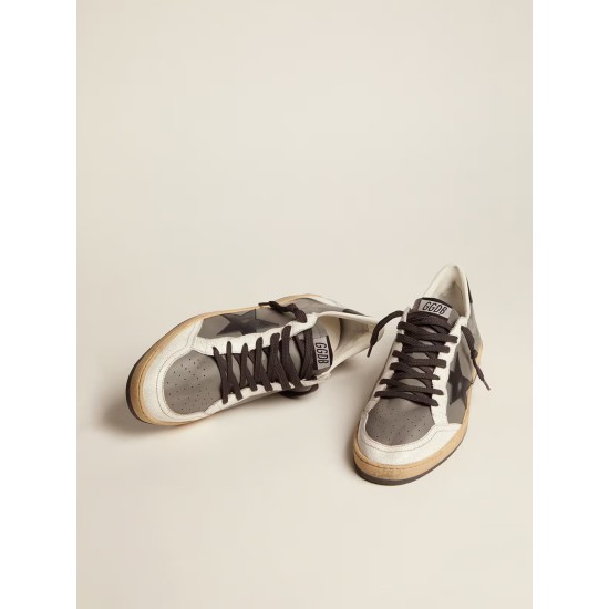 Men's Ball Star in gray leather with black star and heel tab