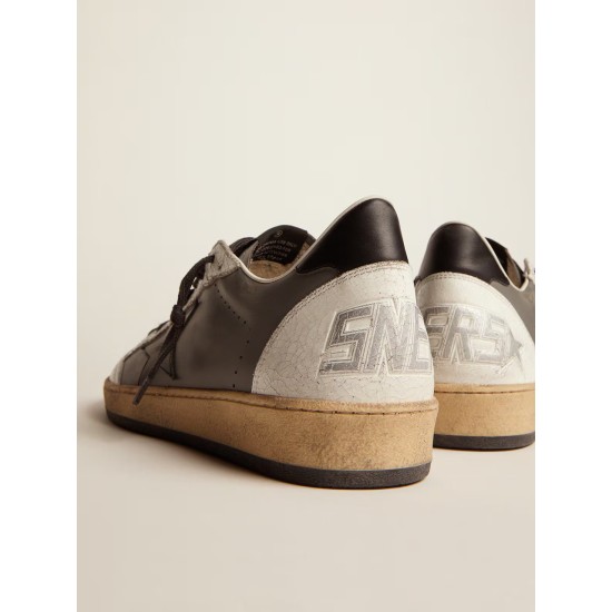 Men's Ball Star in gray leather with black star and heel tab