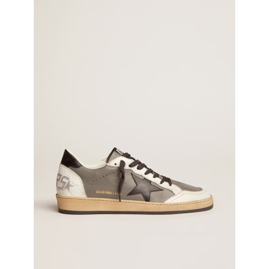 Men's Ball Star in gray leather with black star and heel tab