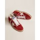 Men's Ball Star in dark red suede with white star and heel tab