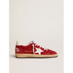 Men's Ball Star in dark red suede with white star and heel tab