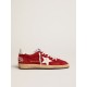Men's Ball Star in dark red suede with white star and heel tab