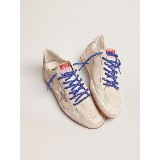 Men's Ball Star LTD in white nappa with silver star