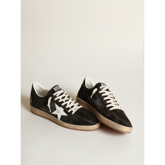 Men's Ball Star in black suede with white leather star