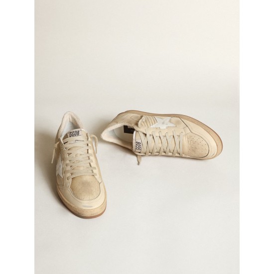 Men's Ball Star in white nylon with white star and heel tab