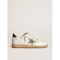 Men's Ball Star in white nappa with dove gray suede star