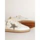 Men's Ball Star in white nappa with dove gray suede star