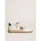 Men's Ball Star in white nappa with dove gray suede star