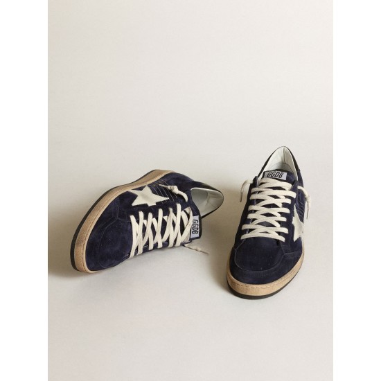 Men's Ball Star in dark blue suede with white nubuck star