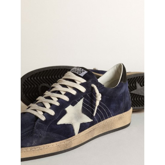 Men's Ball Star in dark blue suede with white nubuck star