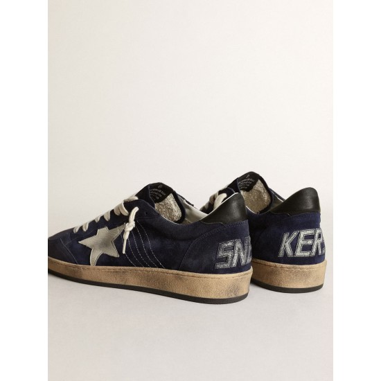 Men's Ball Star in dark blue suede with white nubuck star