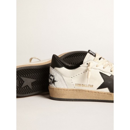 Men's Ball Star in white nappa with black star
