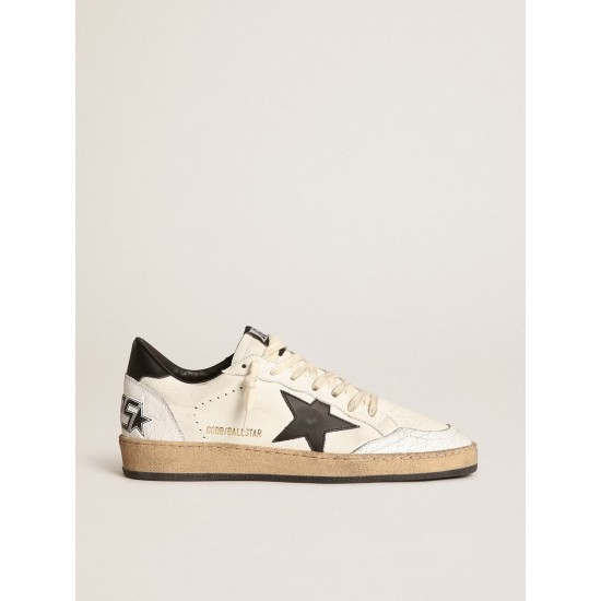 Men's Ball Star in white nappa with black star