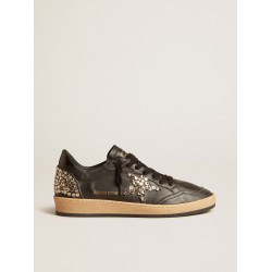 Men’s Ball Star LAB in black nappa with studded black leather star