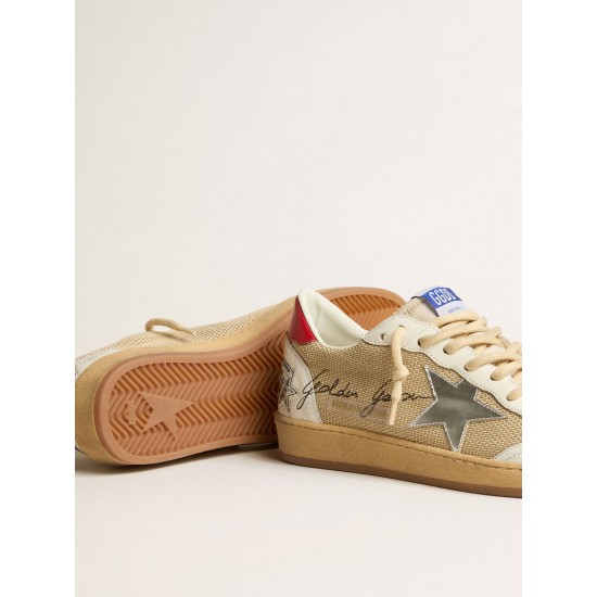 Ball Star LTD in mesh with metallic leather star and red heel tab