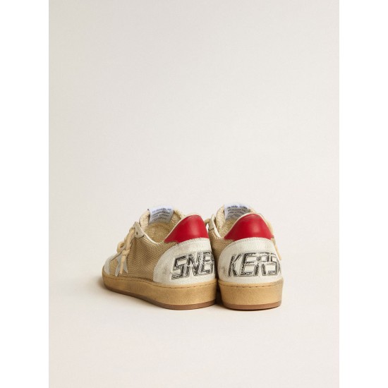 Ball Star LTD in mesh with metallic leather star and red heel tab