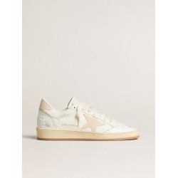 Men’s Ball Star LTD CNY in white leather with ivory star