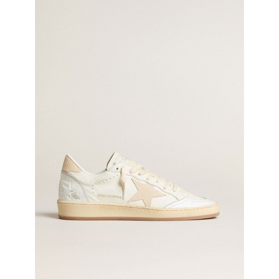 Men’s Ball Star LTD CNY in white leather with ivory star