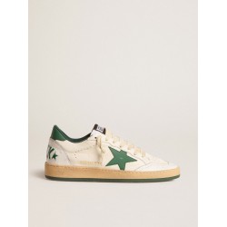 Men's Ball Star Wishes in white nappa leather with green leather star and heel tab