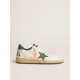 Men's Ball Star Wishes in white nappa leather with green leather star and heel tab