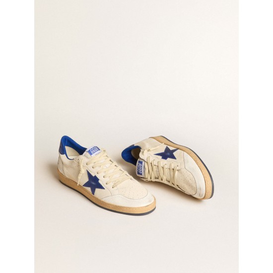 Men's Ball Star Wishes in white nappa leather with a bright blue star and heel tab