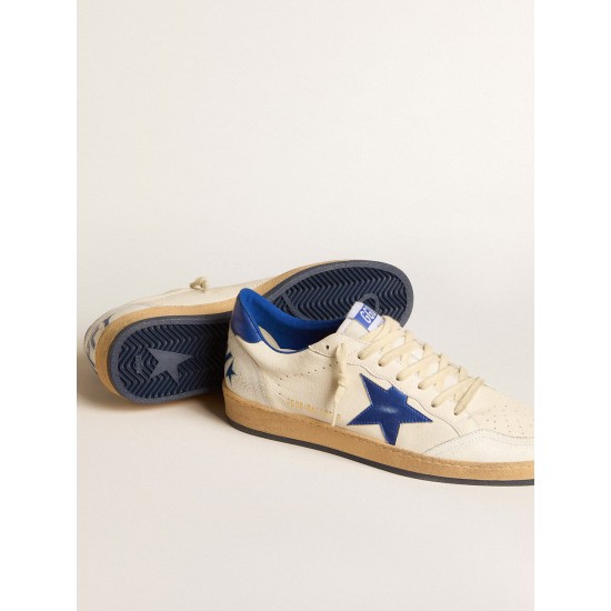 Men's Ball Star Wishes in white nappa leather with a bright blue star and heel tab