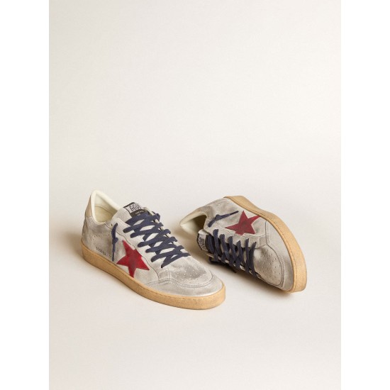Ball Star in metallic suede with suede star and leather heel tab