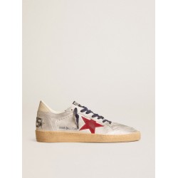 Ball Star in metallic suede with suede star and leather heel tab