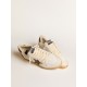 Men's Ball Star in white nubuck leather with brown suede star and heel tab