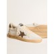 Men's Ball Star in white nubuck leather with brown suede star and heel tab