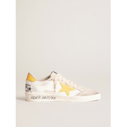 Ball Star LTD in white mesh with yellow leather star and heel tab