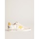 Ball Star LTD in white mesh with yellow leather star and heel tab