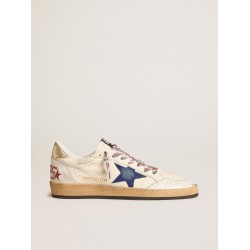 Men's Ball Star in nappa leather with blue suede star and platinum leather heel tab
