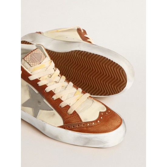 Mid Star LTD with gray leather star and beige cotton flash