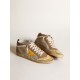 Men's Mid Star in beige mesh and dove gray nubuck and yellow star