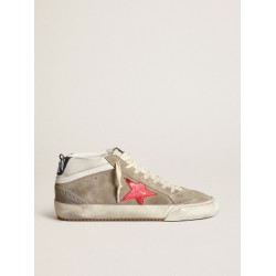 Men's Mid Star in dove gray suede with red leather star
