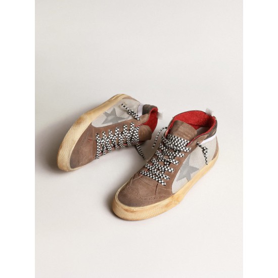 Mid Star in mesh and suede with a silver leather star